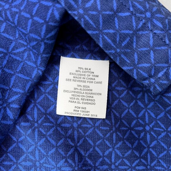 Nat Nast Luxury Originals Shirt Mens XL Blue Short Sleeve Geometric Print Btn Up - Picture 10 of 16